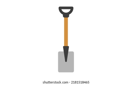 Garden Spade Flat Icon For Web. Simple Spade Sign Vector Design. Cute Gardening Spade Web Icon Isolated On White Background. Spade Or Shovel Clipart Logo. Garden Concept