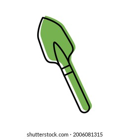 Garden spade, simple color icon isolated on white background. Garden tools, household plot, agricultural work. Gardening, housekeeping. Template, logo for banners, websites and printing. Vector illust