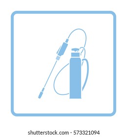 Garden sprayer icon. Blue frame design. Vector illustration.