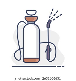 Garden sprayer isolated vector icon. Graph symbol for agriculture, garden and plants web site and apps design, logo, app, UI
