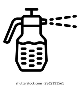 Garden sprayer line icon, Garden and gardening concept, pulverizer sign on white background, spray bottle icon in outline style for mobile concept and web design. Vector graphics