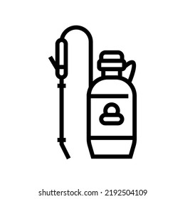 garden sprayer pressure water irrigation line icon vector. garden sprayer pressure water irrigation sign. isolated contour symbol black illustration