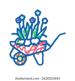 jardim primavera doodle ícone esboço vetor. sinal de primavera de jardim. ilustração símbolo isolado