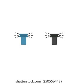 Garden Sprinkler vector silhouette icon.Sprinkler irrigation icon. Garden elements. Simple icon for websites, web design, mobile app, info graphics on white background. 