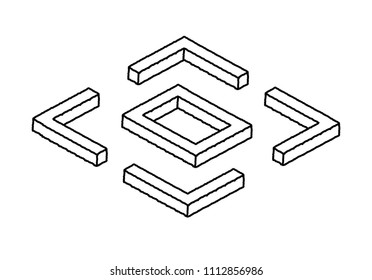 garden square bush isometric