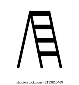 Garden stairs, stepladder vector glyph icon. Graph symbol for agriculture, garden and plants web site and apps design, logo, app, UI