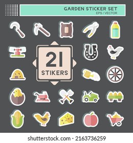 Garden Sticker Set. suitable for Education symbol. simple design editable. design template vector. simple symbol illustration