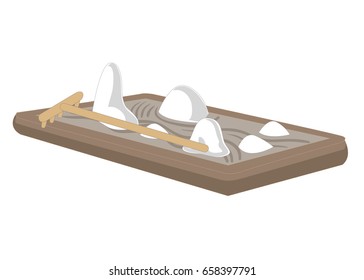 Garden stones, the composition of the stones, isolated, on a white. Vector illustration