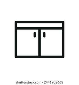 Garden storage box isolated icon, small garden tool shed vector symbol with editable stroke