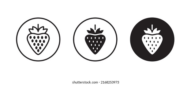 Garden strawberry fruit icon or strawberries icons vector, sign, symbol, logo, illustration, editable stroke, flat design style isolated on white linear