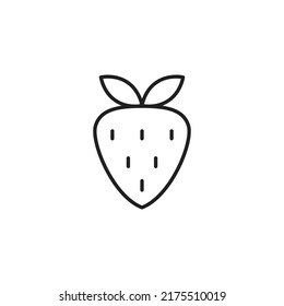 Garden strawberry fruit icon or strawberries icons vector, sign, symbol, logo, illustration, editable stroke, flat
