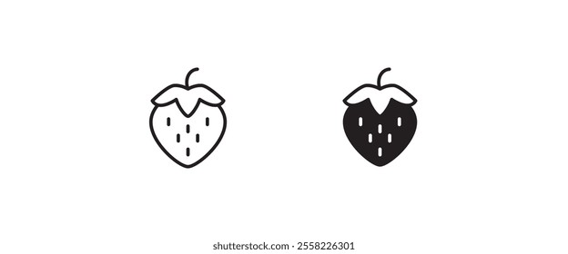 Garden strawberry fruit icon or strawberries icons vector, sign, symbol, logo, illustration, editable stroke, flat design style isolated on white linear
