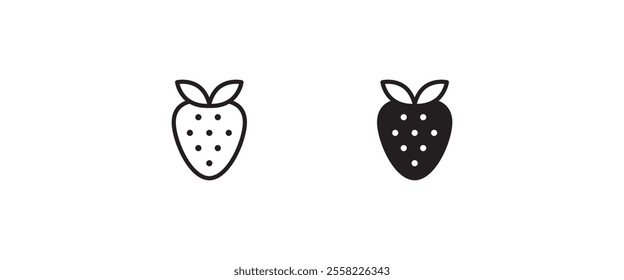 Garden strawberry fruit icon or strawberries icons vector, sign, symbol, logo, illustration, editable stroke, flat design style isolated on white linear