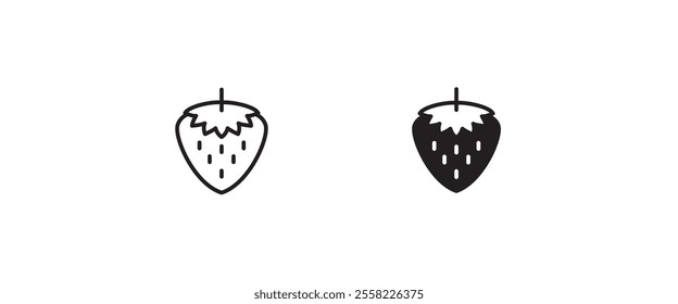 Garden strawberry fruit icon or strawberries icons vector, sign, symbol, logo, illustration, editable stroke, flat design style isolated on white linear