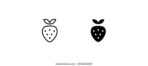 Garden strawberry fruit icon or strawberries icons vector, sign, symbol, logo, illustration, editable stroke, flat design style isolated on white linear