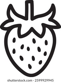 Garden strawberry fruit icon or strawberries icons vector, sign, symbol, logo, editable stroke, flat.