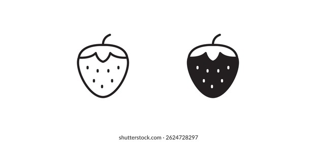 Garden strawberry fruit icon or strawberries icons vector, sign, symbol, logo, illustration, editable stroke, flat design style isolated on white linear