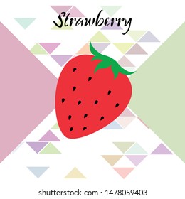 Garden strawberry fruit or strawberries flat color vector icon for food apps and websites