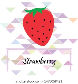 Garden strawberry fruit or strawberries flat color vector icon for food apps and websites