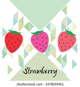 Garden strawberry fruit or strawberries flat color vector icon for food apps and websites