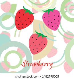 Garden strawberry fruit or strawberries flat color vector icon for food apps and websites