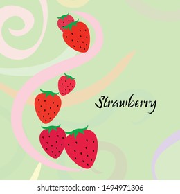 Garden strawberry fruit or strawberries flat color vector icon for food apps and websites