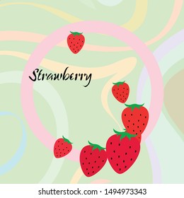 Garden strawberry fruit or strawberries flat color vector icon for food apps and websites