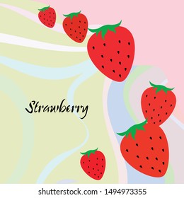 Garden strawberry fruit or strawberries flat color vector icon for food apps and websites