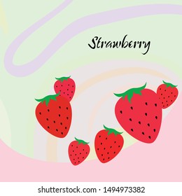 Garden strawberry fruit or strawberries flat color vector icon for food apps and websites