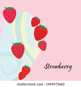 Garden strawberry fruit or strawberries flat color vector icon for food apps and websites