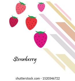 Garden strawberry fruit or strawberries flat color vector icon for food apps and websites