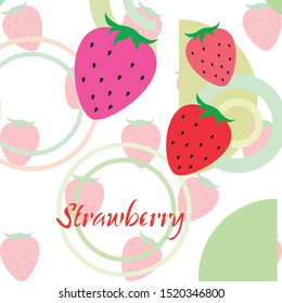 Garden strawberry fruit or strawberries flat color vector icon for food apps and websites