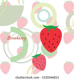 Garden strawberry fruit or strawberries flat color vector icon for food apps and websites