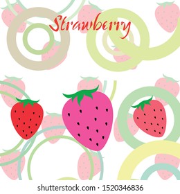 Garden strawberry fruit or strawberries flat color vector icon for food apps and websites