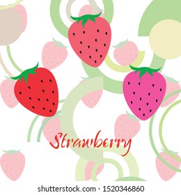 Garden strawberry fruit or strawberries flat color vector icon for food apps and websites