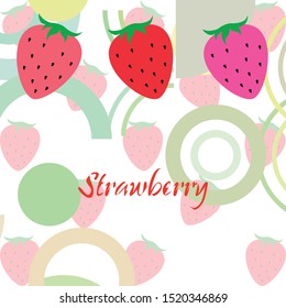 Garden strawberry fruit or strawberries flat color vector icon for food apps and websites