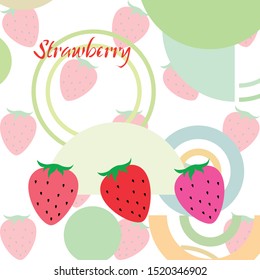Garden strawberry fruit or strawberries flat color vector icon for food apps and websites