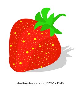 Garden strawberry fruit or strawberries. Modern flat cartoon style vector illustration icons. Isolated on white background. Sweet fruit. Whole strawberry. Fresh strawberry