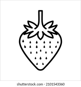 Garden strawberry fruit vector icon for food apps and websites on white background