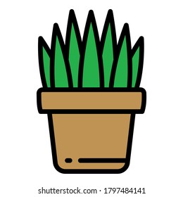 Garden succulent pot icon. Outline garden succulent pot vector icon for web design isolated on white background