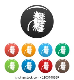 Garden sunflower icon. Simple illustration of garden sunflower vector icons set color isolated on white