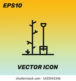Garden symbol vector icon. Ui/Ux. Golden gradient background. Premium quality.