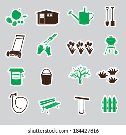 garden symbols stickers eps10