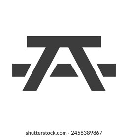 Garden Table Icon Black and White Vector Graphic