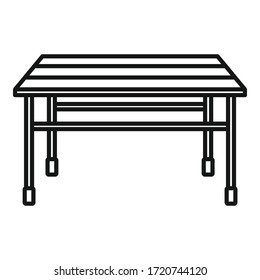 Icono de mesa de jardín. Icono de vector de tabla de jardín de esquema para diseño web aislado en fondo blanco