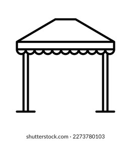 Garden tent icon. Tent kiosk booth pop for sale. Folding tent or canopy. Vector illustration