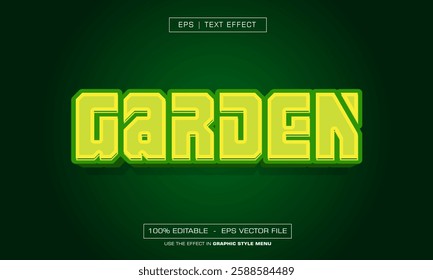 Garden text effect with a green background