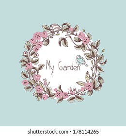 garden theme, floral wreath