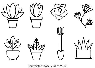 Garden Thin Line Art Subtle Beauty in Nature.eps
