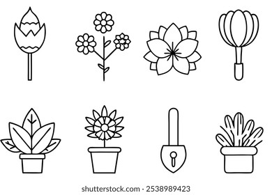 Garden Thin Line Art Subtle Beauty in Nature.eps
